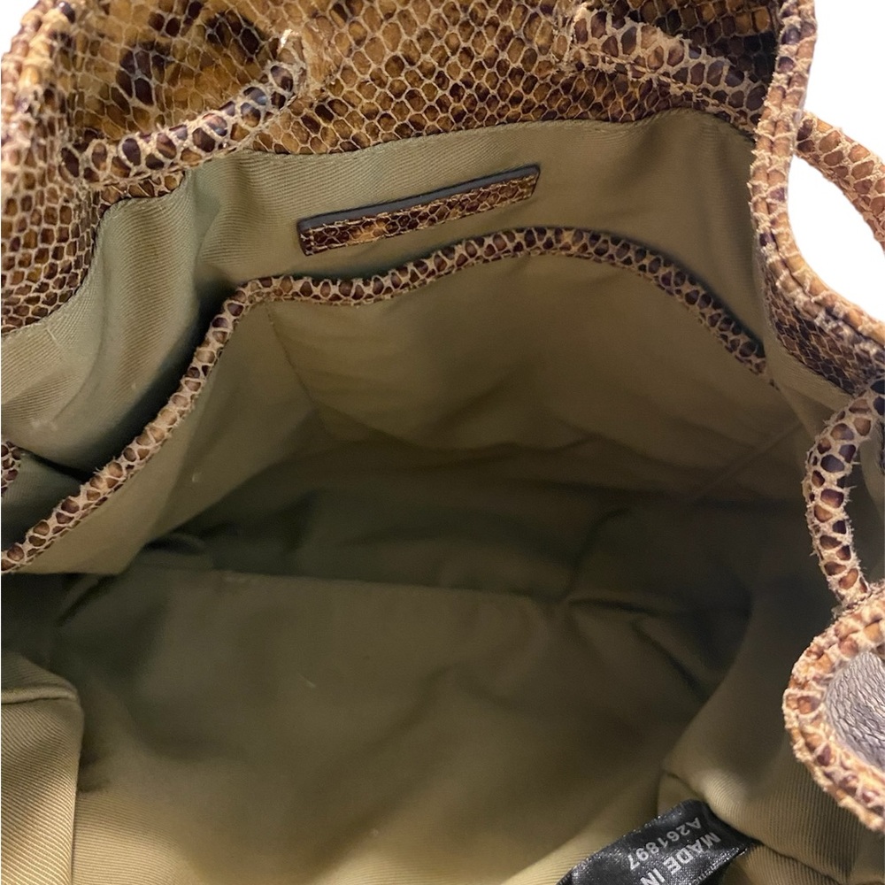 Snakeskin Patterned Tan Backpack - Picture 7 of 8